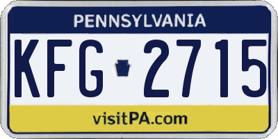 PA license plate KFG2715