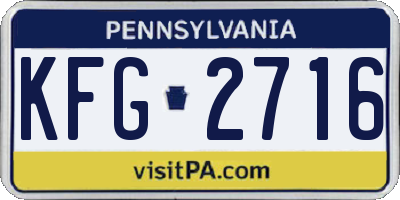 PA license plate KFG2716