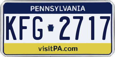 PA license plate KFG2717