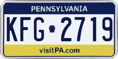 PA license plate KFG2719