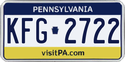 PA license plate KFG2722