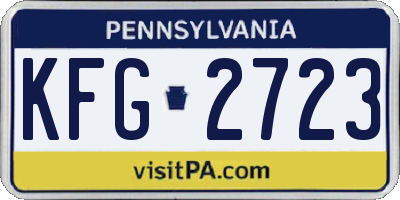 PA license plate KFG2723