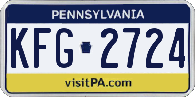 PA license plate KFG2724