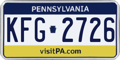 PA license plate KFG2726