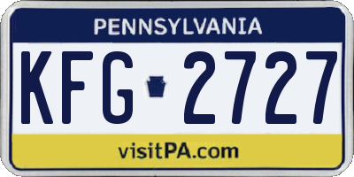 PA license plate KFG2727