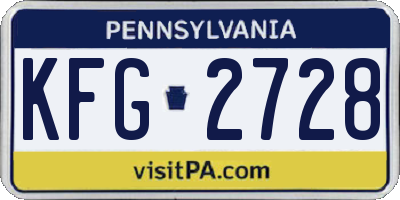 PA license plate KFG2728