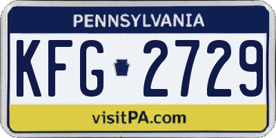 PA license plate KFG2729