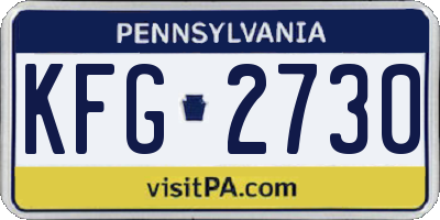 PA license plate KFG2730