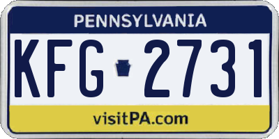 PA license plate KFG2731