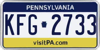 PA license plate KFG2733