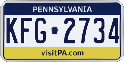 PA license plate KFG2734