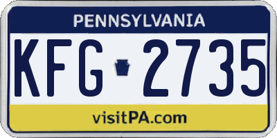 PA license plate KFG2735