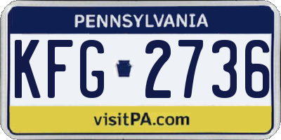 PA license plate KFG2736