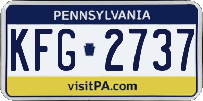 PA license plate KFG2737