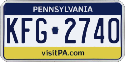 PA license plate KFG2740
