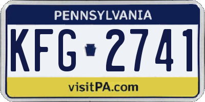 PA license plate KFG2741