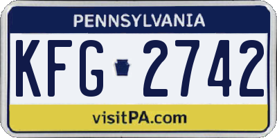 PA license plate KFG2742