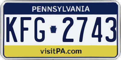 PA license plate KFG2743