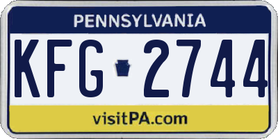 PA license plate KFG2744