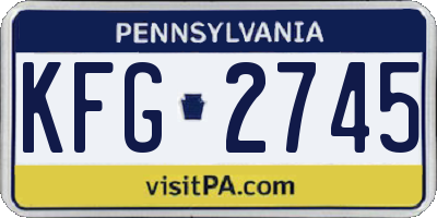 PA license plate KFG2745