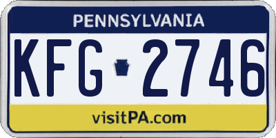 PA license plate KFG2746