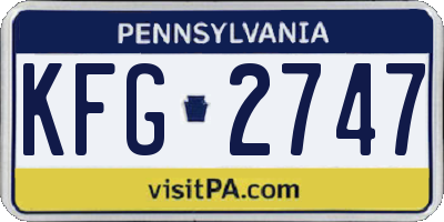 PA license plate KFG2747