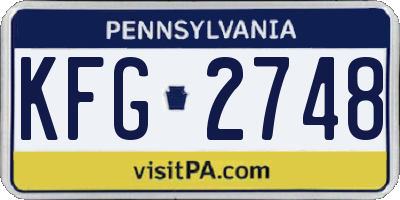 PA license plate KFG2748