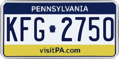 PA license plate KFG2750