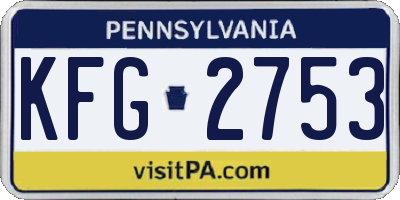 PA license plate KFG2753