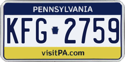 PA license plate KFG2759