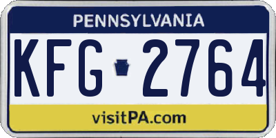 PA license plate KFG2764