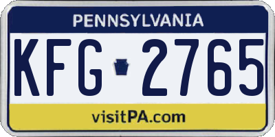 PA license plate KFG2765