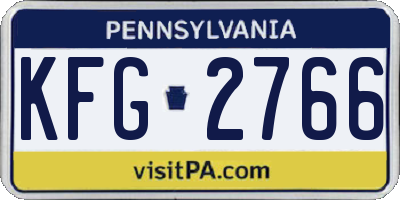 PA license plate KFG2766