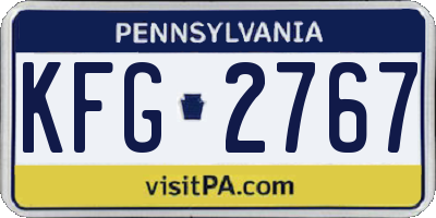 PA license plate KFG2767