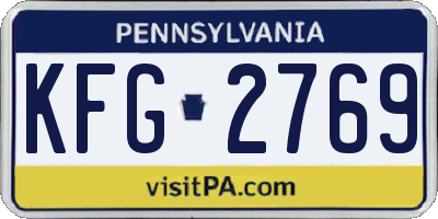 PA license plate KFG2769