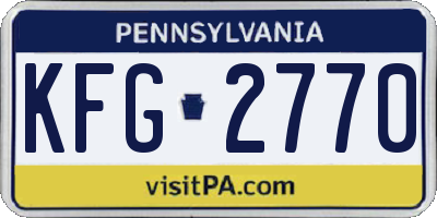 PA license plate KFG2770