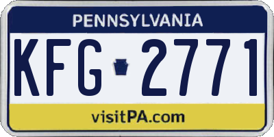 PA license plate KFG2771