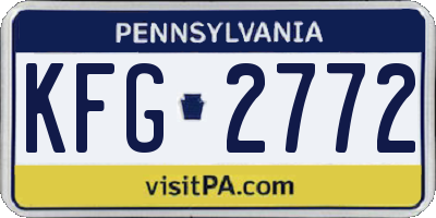 PA license plate KFG2772