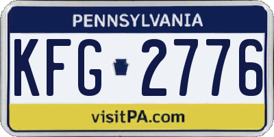 PA license plate KFG2776