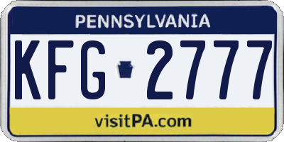 PA license plate KFG2777
