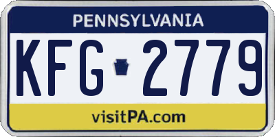 PA license plate KFG2779
