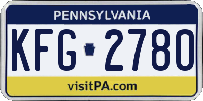 PA license plate KFG2780