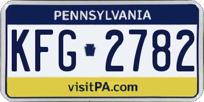 PA license plate KFG2782