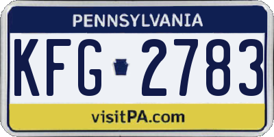 PA license plate KFG2783