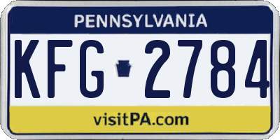PA license plate KFG2784