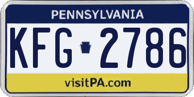 PA license plate KFG2786
