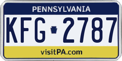 PA license plate KFG2787