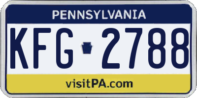 PA license plate KFG2788