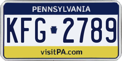 PA license plate KFG2789