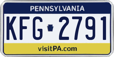 PA license plate KFG2791